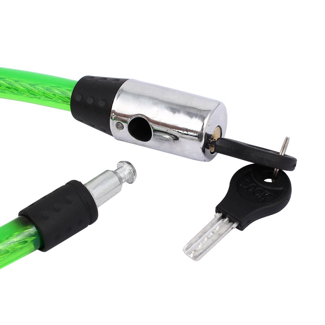 Aexit Bike Bicycle Bike Locks Motorcycle Plastic Coated Security Cable Lock Green U-Locks 630mm Length