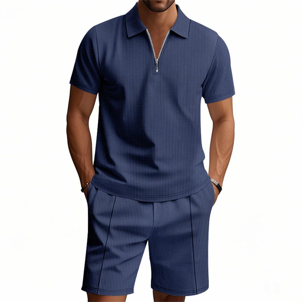 Ensemble Homme Été Tenue Décontracté Polo Manches Courtes et Short Jogging Ensembles Survêtement Outfits Tracksuit