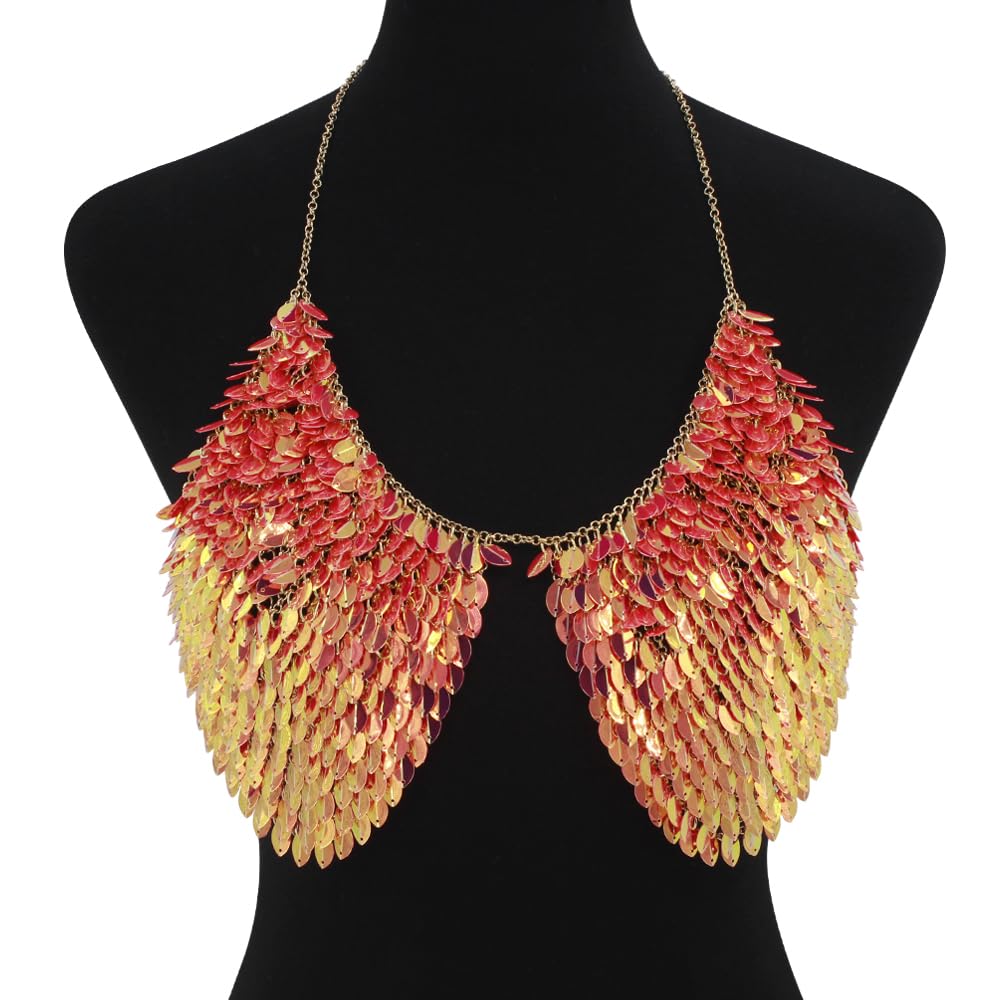 Sequin Body Chain Bra Top Bracelet Bra Beach Swimsuit Bikini Nightclub Party Chest Body Jewelry