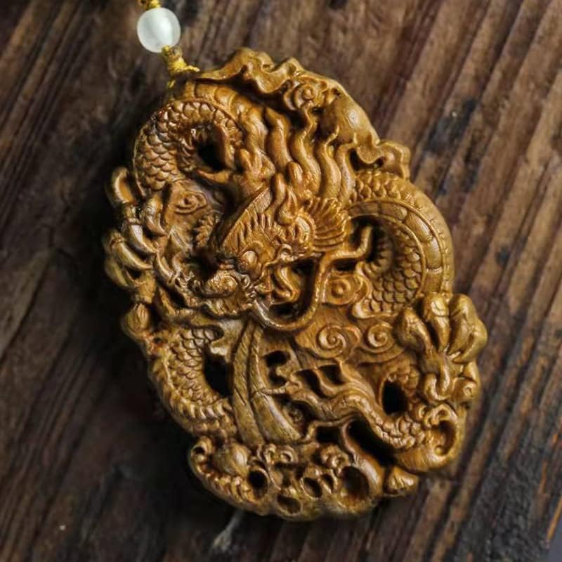 绿檀木青荷款龙牌手链项链念珠0.8×108颗男女式文玩(绿檀青荷款龙牌手链)