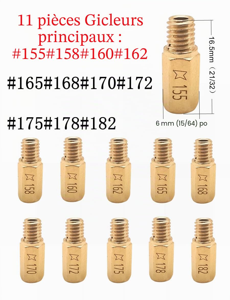 YAMAKATO 33 pièces Gicleurs de Carburateur Gicleur Principal N424-21 | et Gicleur Ralenti Lent pour Mikuni Keihin PWK OKO CVK KOSO PE PWM Gicleurs de Carburateur Jeu de 99101-393 99101-357