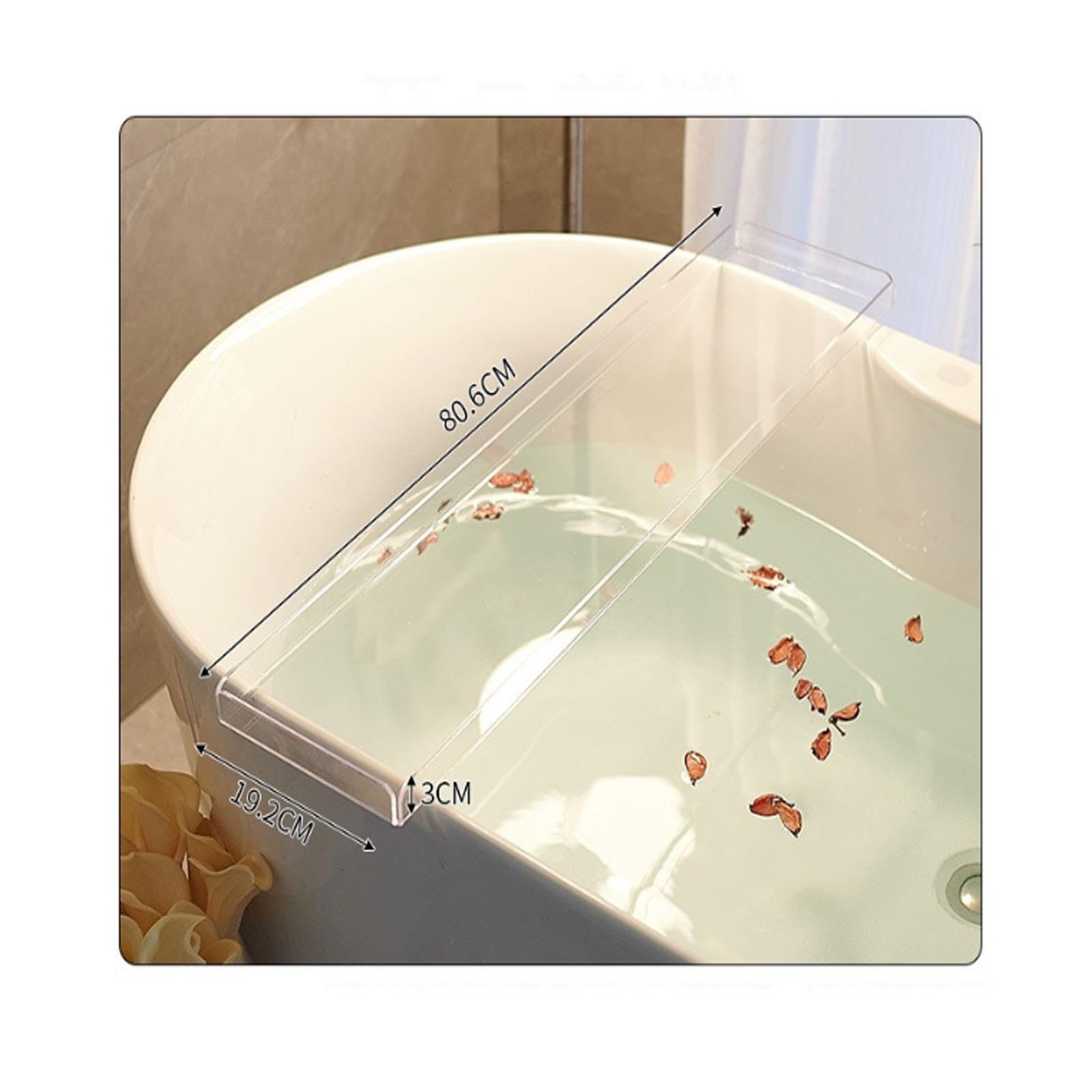 Badewannen-Tablett Acryl, Klare Badewannenablage Regal
