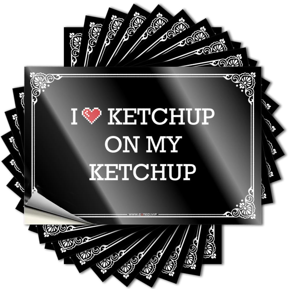 Mini Saying, Rv Camping Accessories Garage I Love Ketchup On My Ketchup | Funny Quote Motorcycle Decals(8X12CM)