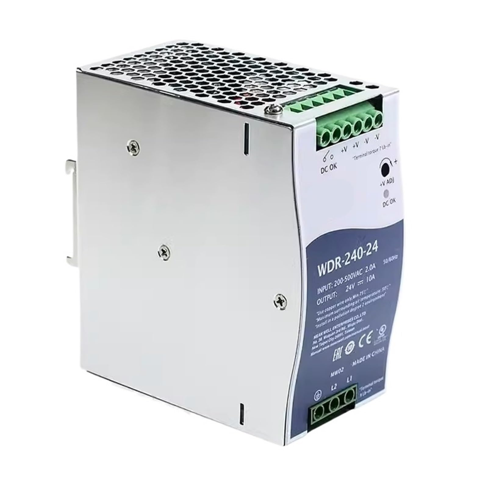 Alimentation Industrielle 240W WDR-240-24 pour rail DIN de haute stabilite