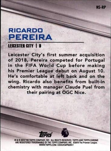 Miniatura 2 de 2018-19 Topps Chrome Premier League New Signings Soccer #NS-RP Ricardo Pereira Leicester City