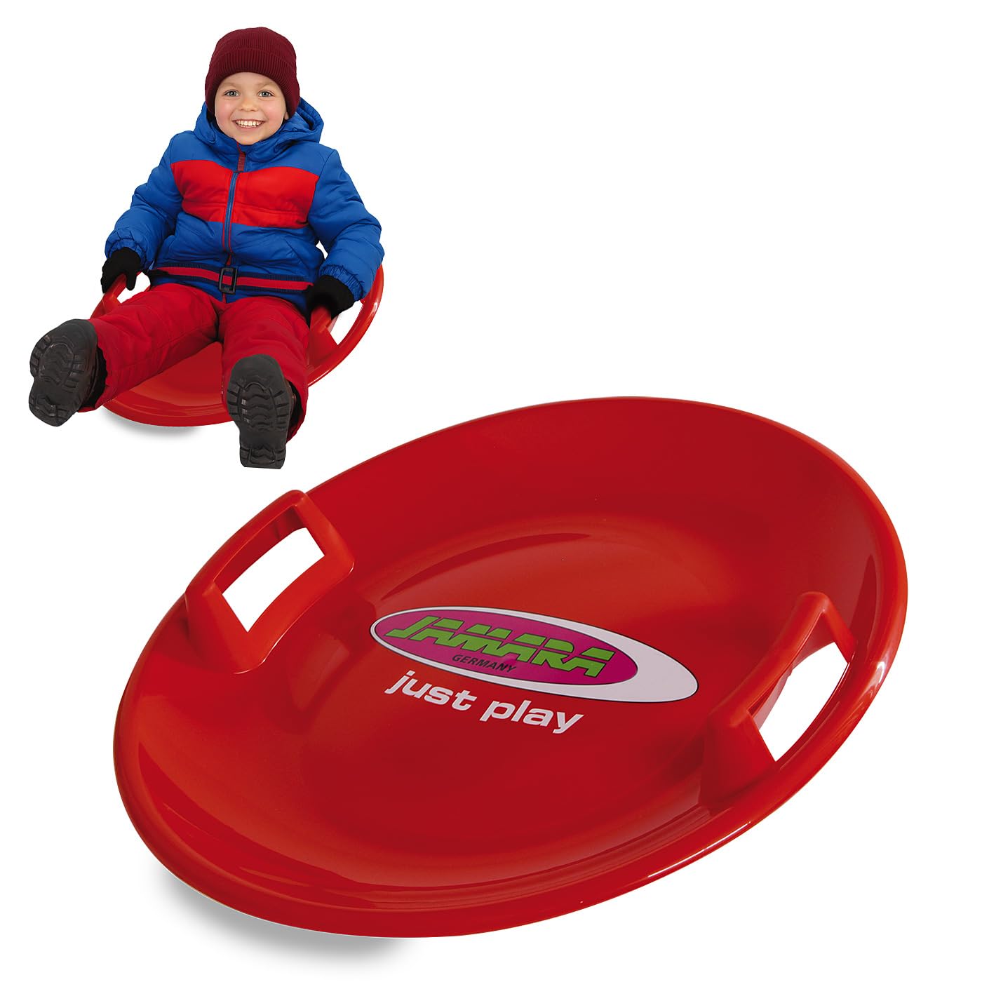 JamARA -Snow Play - Plato antideslizante de 60 cm en ambos lados, cuerpo de plástico duradero y resistente, peso ligero de solo 555 g