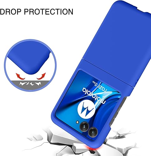 Miniatura 6 de BENTOBEN Funda para teléfono Motorola Razr Plus 2023, antihuellas y protección contra arañazos, color azul