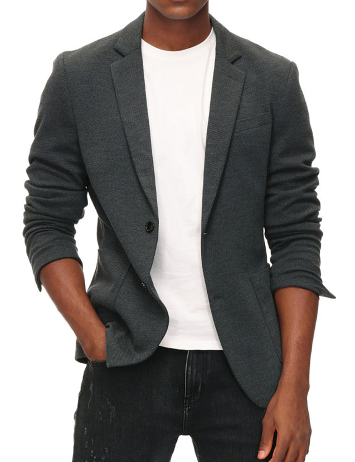 PJ PAUL JONES Sakko Herren Sportlich Klassisch British Blazer 2 Knöpfe Modern Strick Blazer Anzugjacke für Männer
