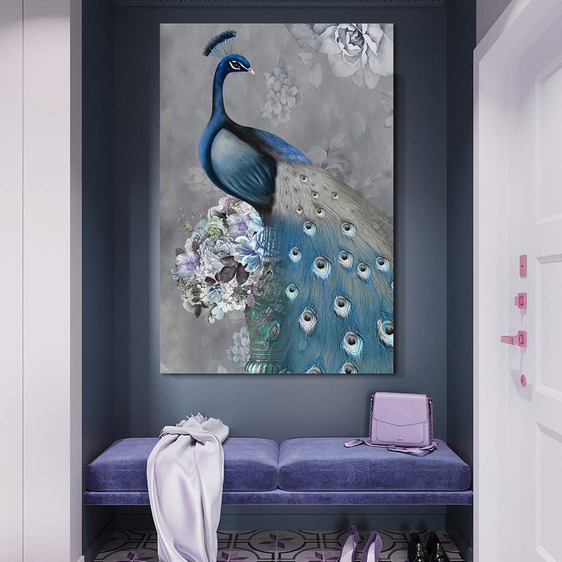 Amazon.com: Denozer - Peacock Paintings Canvas Wall Art
