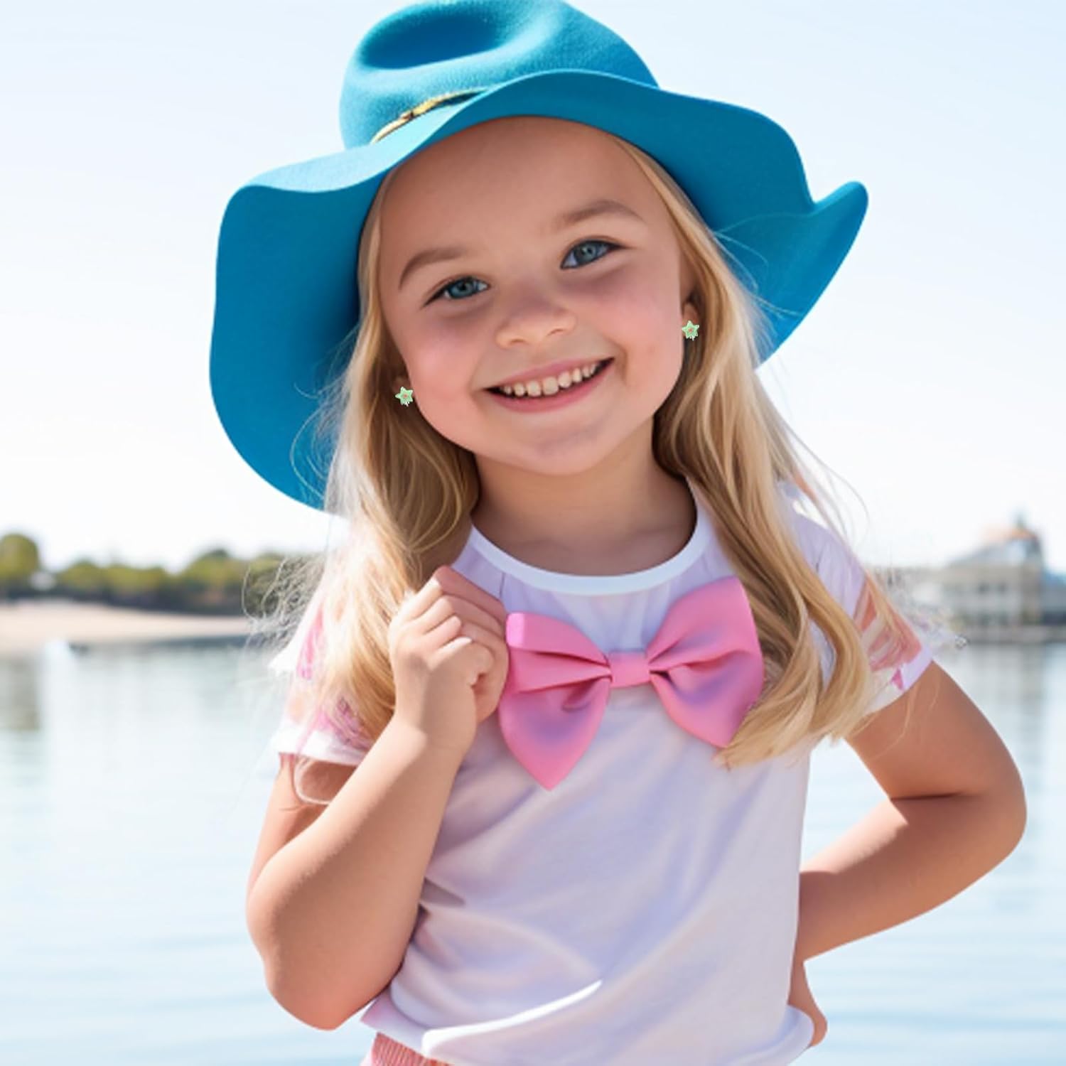 Miniatura 5 de PinkSheep Aretes de clip para niñas y niños, 12 pares de aretes kawaii de mariquita, unicornio, arcoíris, princesa, regalo para niña