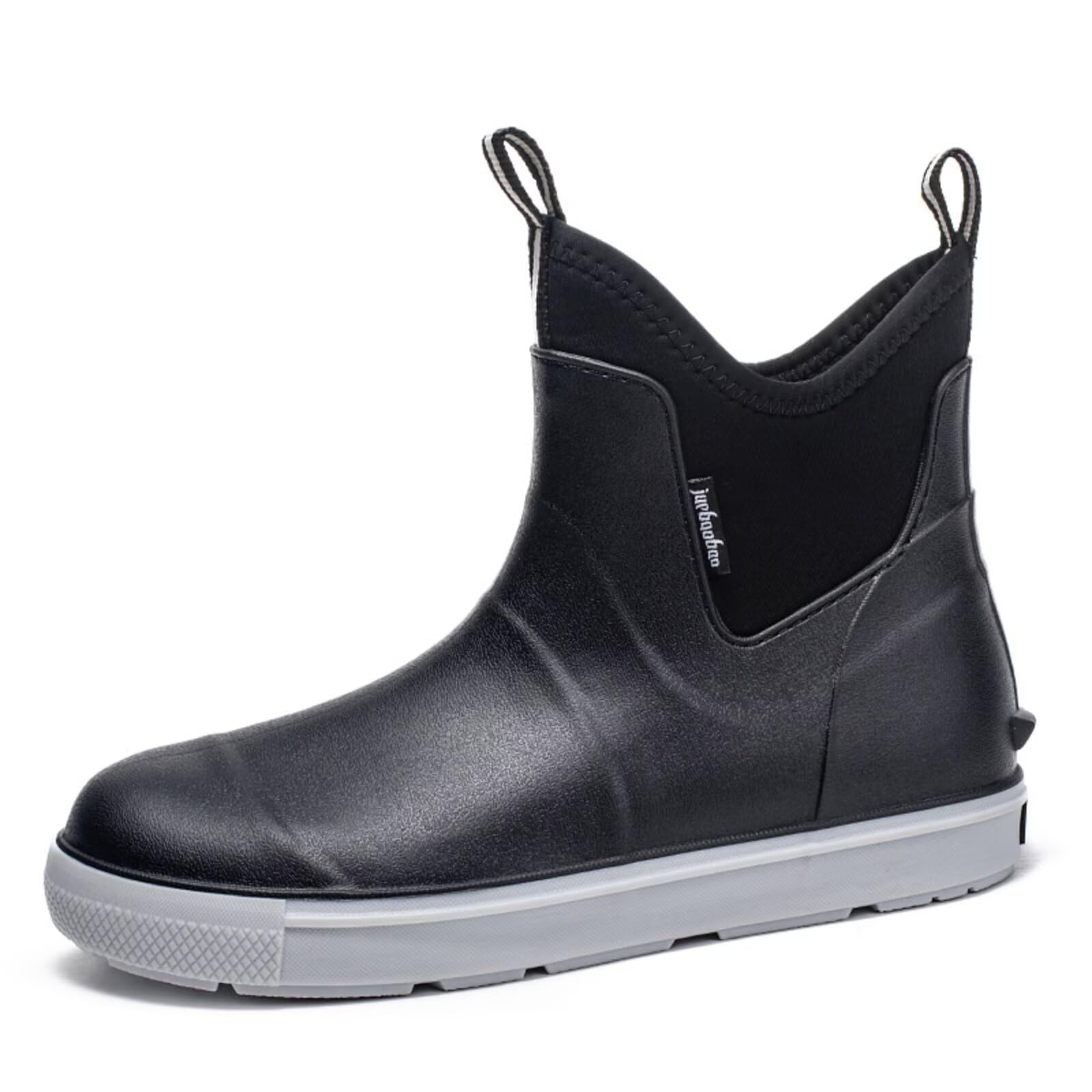 ZEPYFXIT Korte rubberlaarzen voor heren, waterdicht, regenlaarzen, tuinschoenen, Chelsea laarzen, antislip, regenlaarzen, dekselschoenen, laarsjes, zeilschoenen, regenlaarzen, wit, 45 EU