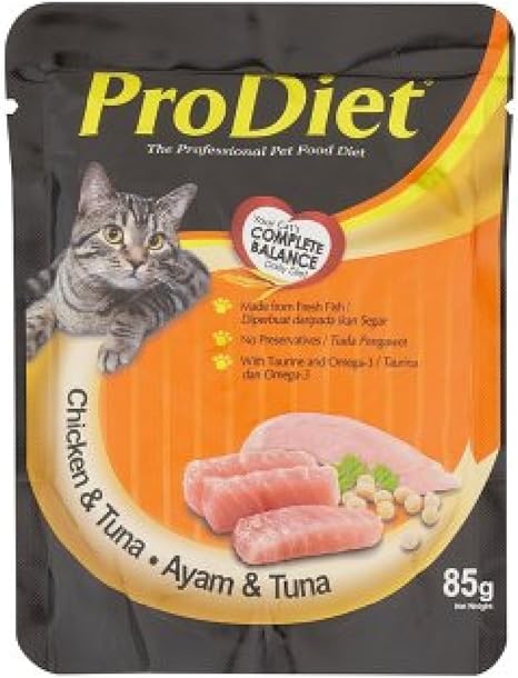 Amazon Com Prodiet Cat Food 85g Chicken Tuna 15 Pack Pet Supplies