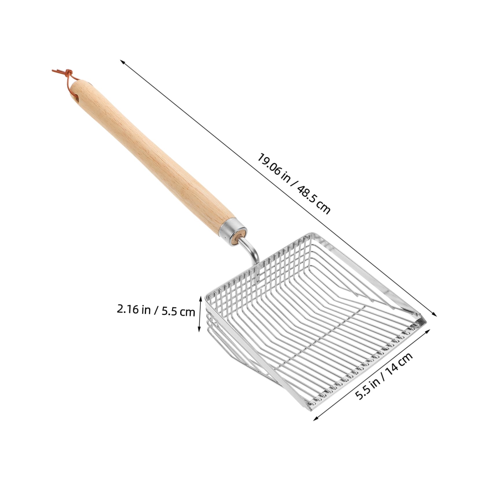 Abaodam Beach Sand Sifter Tool with Extended Stainless Steel Scoop and Ergonomic Wooden Handle for Family Shell Collecting and Outdoor Summer Activities Friendly Mesh Shovel for Efficient