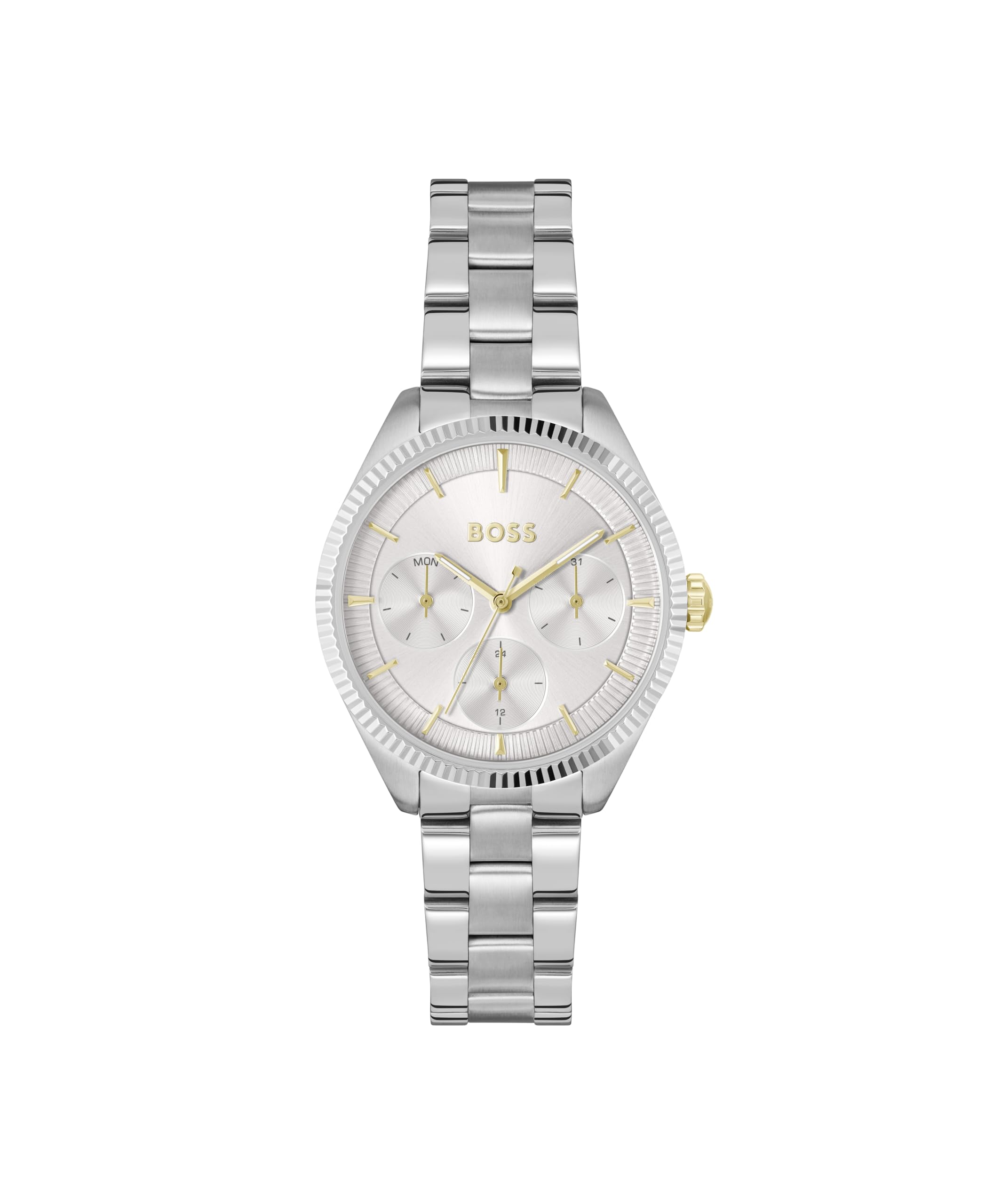 BOSS Analogue Multifunction Quartz Watch for Women SAGE Sport Collection with Silver Stainless Steel Bracelet - 1502800