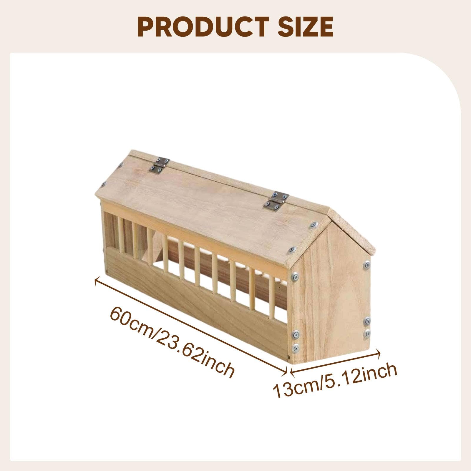 Colcolo Comedero de Madera para Palomas, contenedor dispensador de Comida para Aves, comedero para Palomas, codornices y Granjas, 60cm