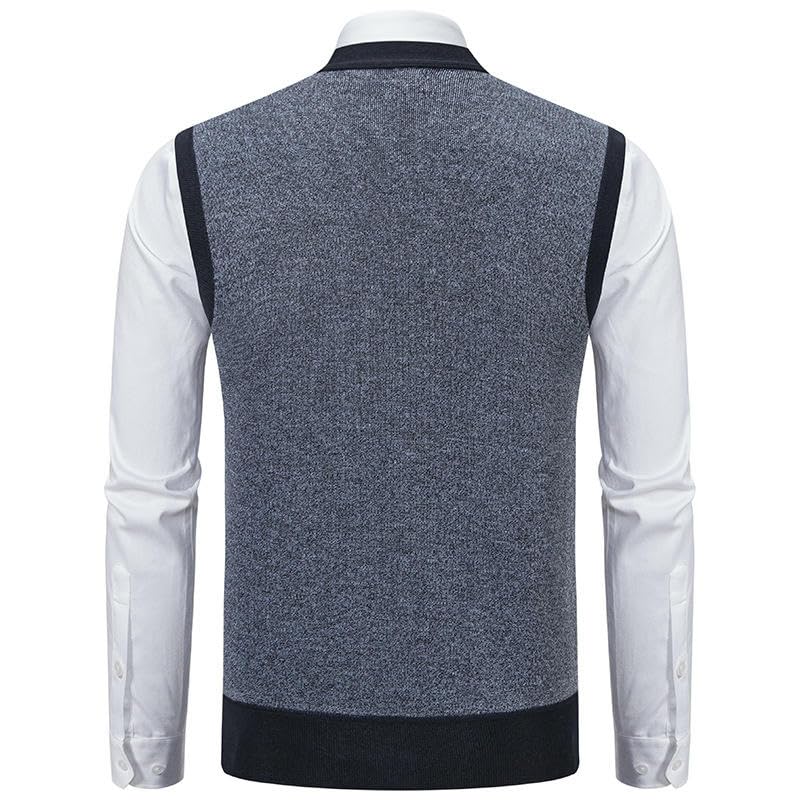 Chaleco de punto de cachemira para hombre capa base gris m 5