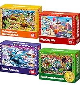 Amazon | QUOKKA 子供用パズル 4-6歳 – 幼児向け 60ピースパズル 4個