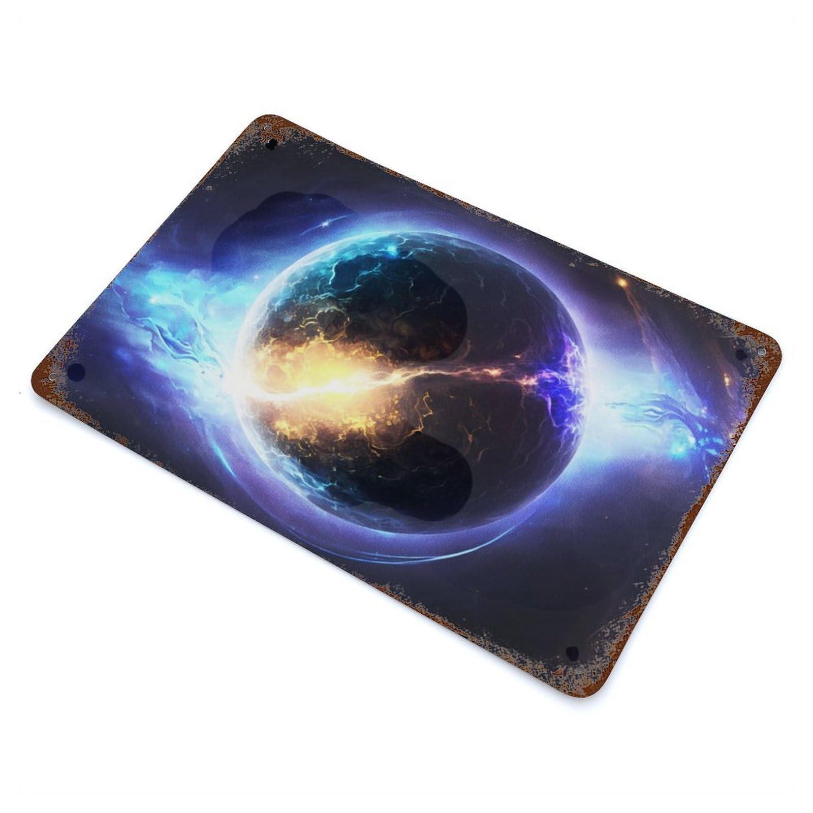Fantasy Planet Vintage Metal Tin Sign 11.8"x7.9", Ideal for Cafe, Home Bar And Lounge Decor
