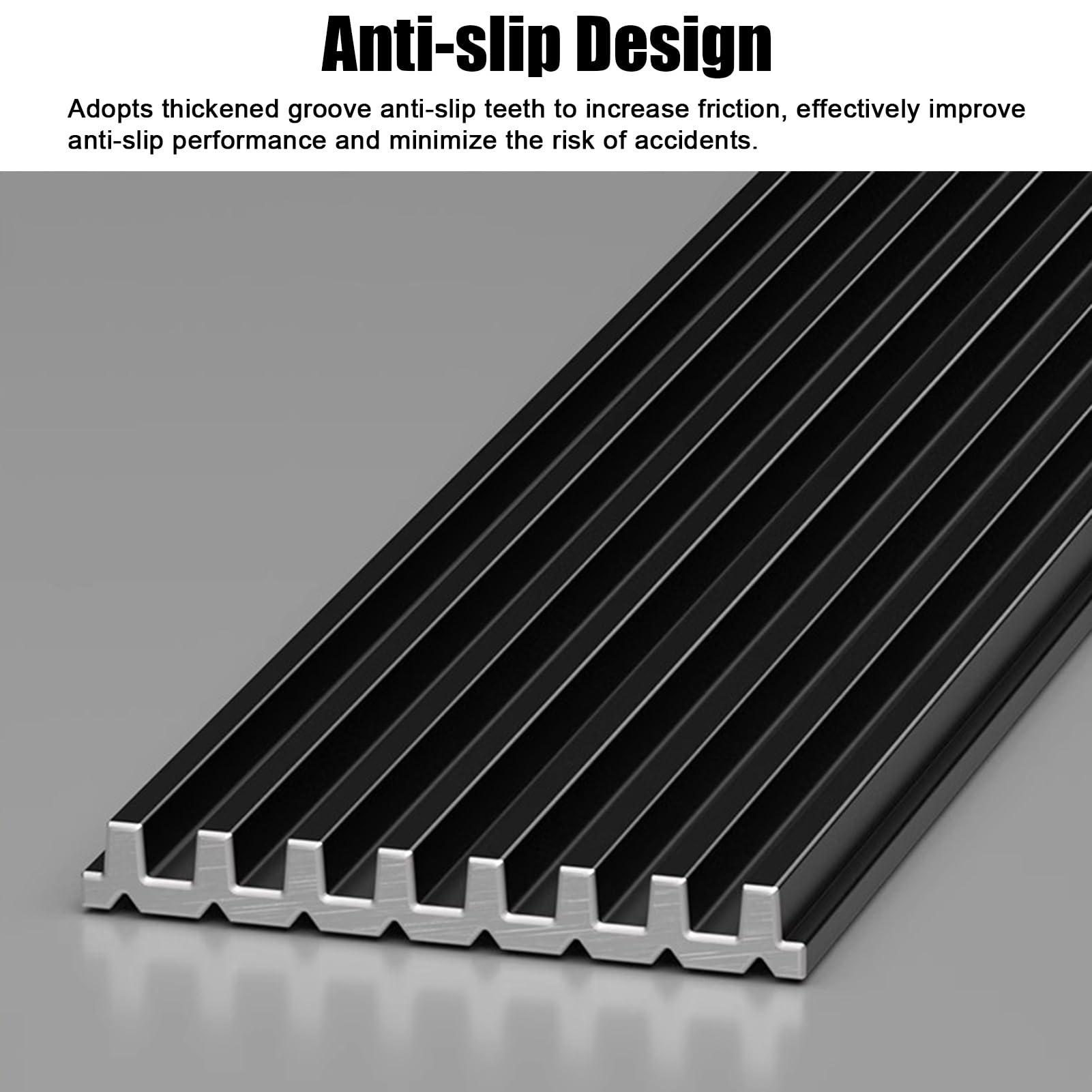 Tiras antideslizantes para peldaños exteriores de 4 cm de ancho, 10 piezas de 1,5 m de largo, color negro para rampas y porche