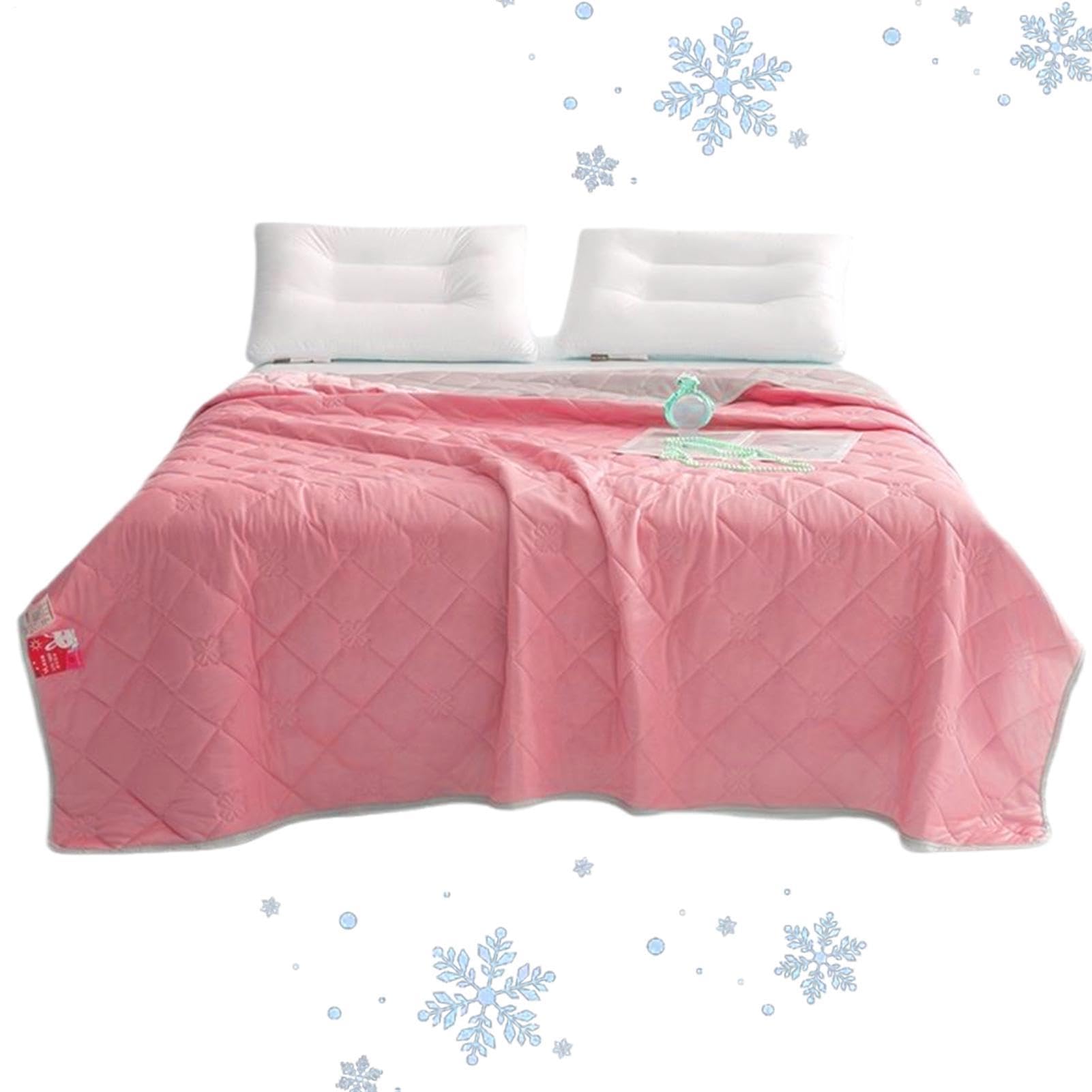 Coperta rinfrescante, double-face, leggera, traspirante, lavabile | Morbida coperta da campeggio per giornate calde, letto, divano, notte, campeggio, viaggi, picnic, dormitori, adulti, bambini
