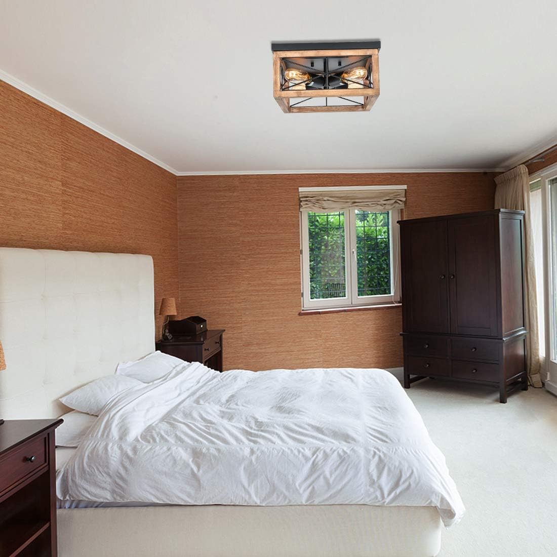 Flash Deals - 80% OFF Eyassi Wooden Flush Mount Ceiling Lights, 4-Light Farmhouse Close to Ceiling Lighting Fixtures Black Ceiling Lamp for Kitchen Island Living Room Bedroom Hallway Laundry Entryway Get Cheap Price Eyassi Wooden Flush Mount Ceiling Lights, 4-Light Farmhouse Close to Ceiling Lighting Fixtures Black Ceiling Lamp for Kitchen Island Living Room Bedroom Hallway Laundry Entryway