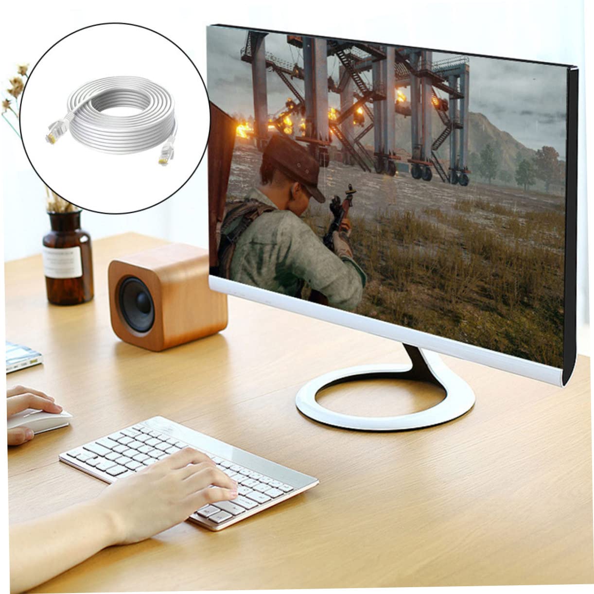 Gigabit Cable High Connection Cable for Modem Router Durable Head Design for Broadband Use