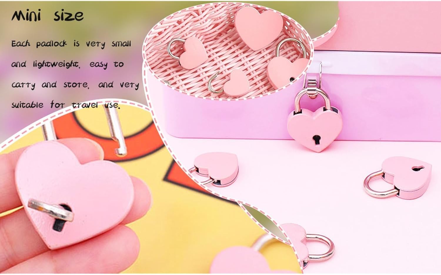 1pc Super Mini Metal Heart-Shaped Padlocks with Keys - 0.99inch x 1.27inch, Ideal for Jewelry Storage Boxes & Diary Books, Secure Storage Solution