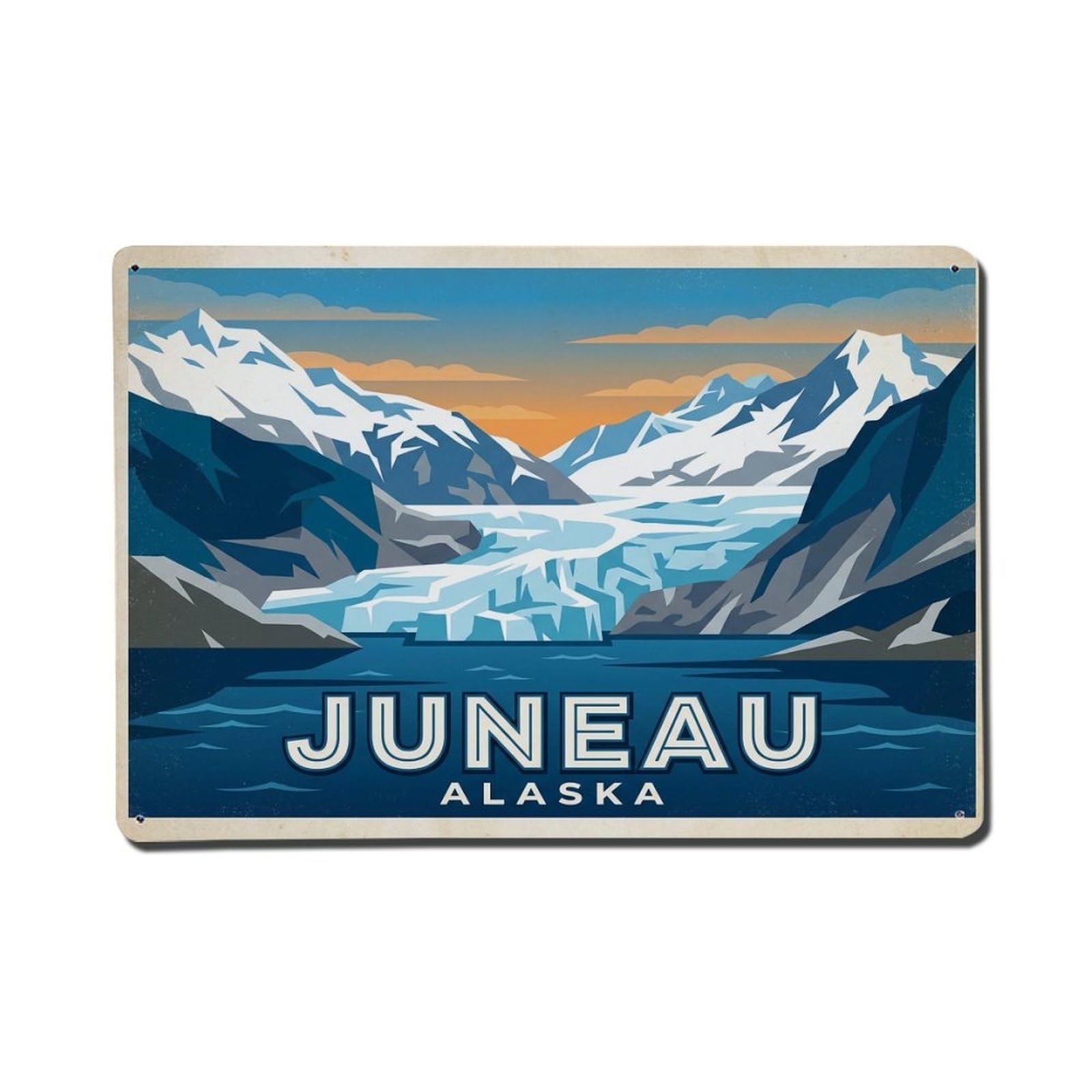 Xanthor Style Vintage Travel Usa Juneau Metal Tin Sign