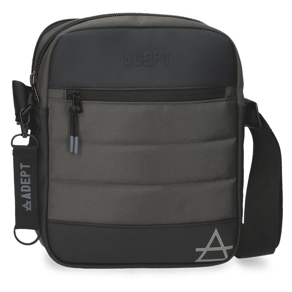 ADEPT Dmas shoulder bag, double shoulder strap, made of polyester, adjustable shoulder strap for comfort., anthracite, One Size, Tablet Shoulder Bag