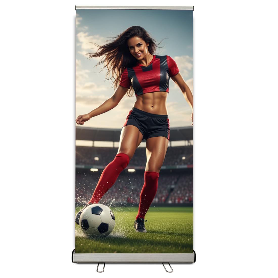 Heavy-Duty Retractable Banner Stand 33.5"x80" with Padded Canvas Bag and Box (Stand ONLY) for Trade Show and Indoor Event Display