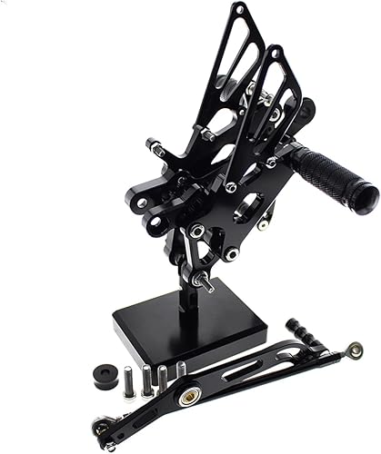 NBVLKH Reposapiés de motocicleta ajustable de aluminio para Yamaha YZF R6 2006 2007 2008 2009 2010 2011 2012 2013 2014 (negro)