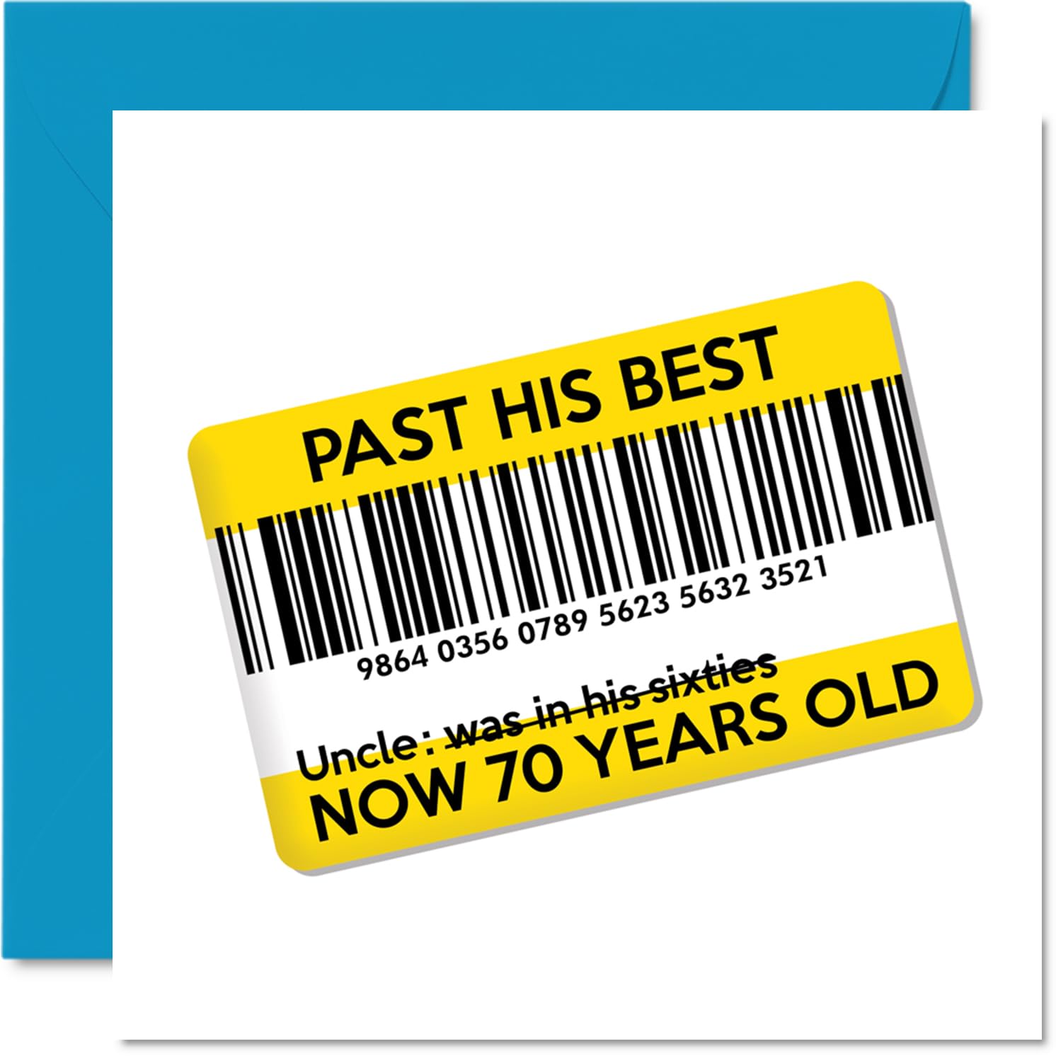 Funny Uncle 70th Birthday Card - Past His Best - Rude Happy Birthday Card for Uncle from Nephew Niece, 145mm Joke Humour Bday Greeting Cards