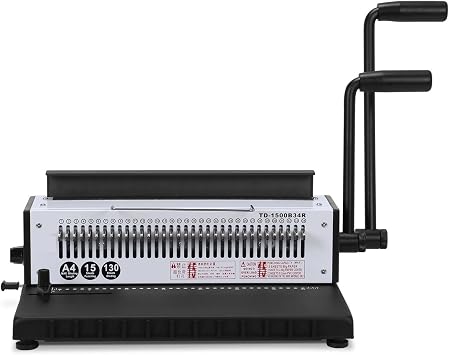 Spiral Coil Binding Machine, 15 Sheets Punch/130 Sheets Bind, Multifunctional Binder for Home Office Reports Contracts