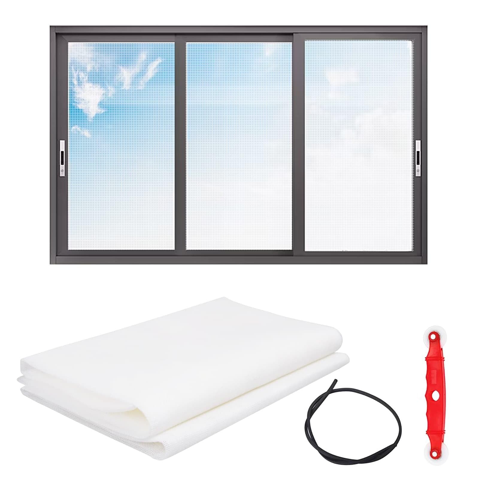 Weeloo White Window Screen Mesh 1.5×3M, Fly Screens For Windows, Cuttable Mosquito Net