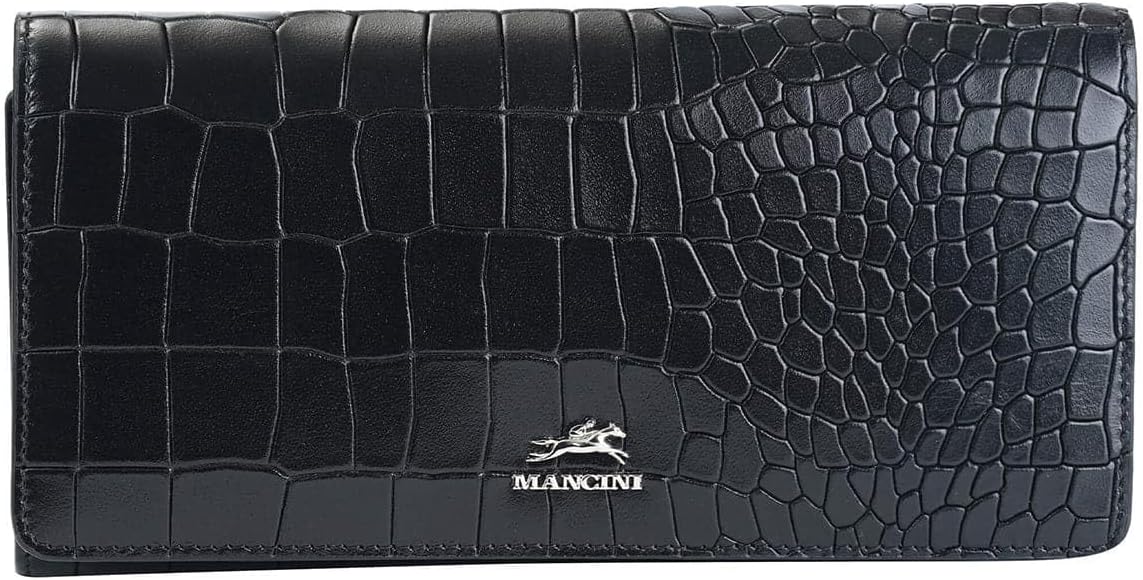 Croco2 Red Women’s Trifold Wallet with Enhanced RFID Security, Red