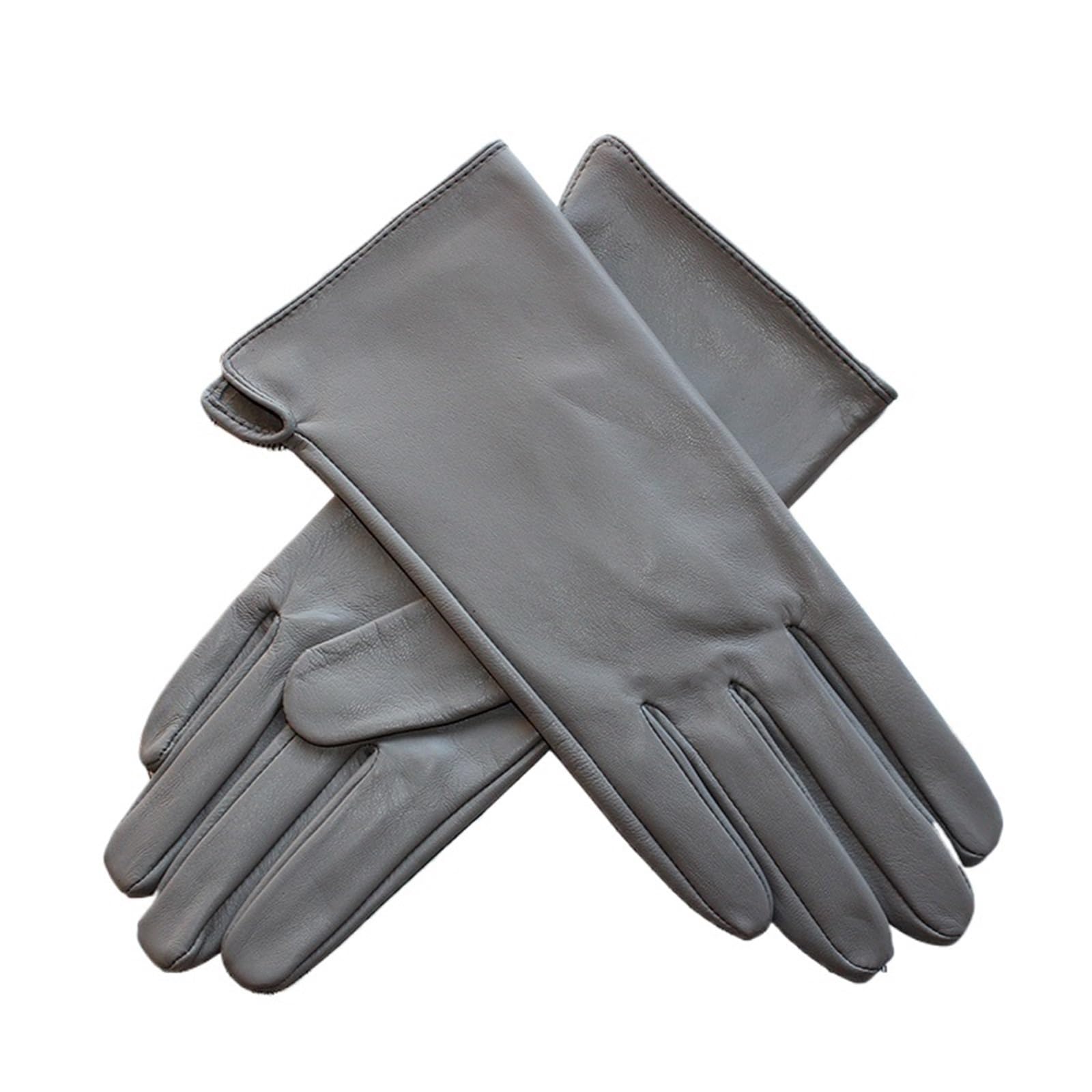 Guanti Da Guida In Pelle Guanti da guida estivi for donna, in pelle colorata con touch screen, semplici guanti moto(Color 4,7.5)