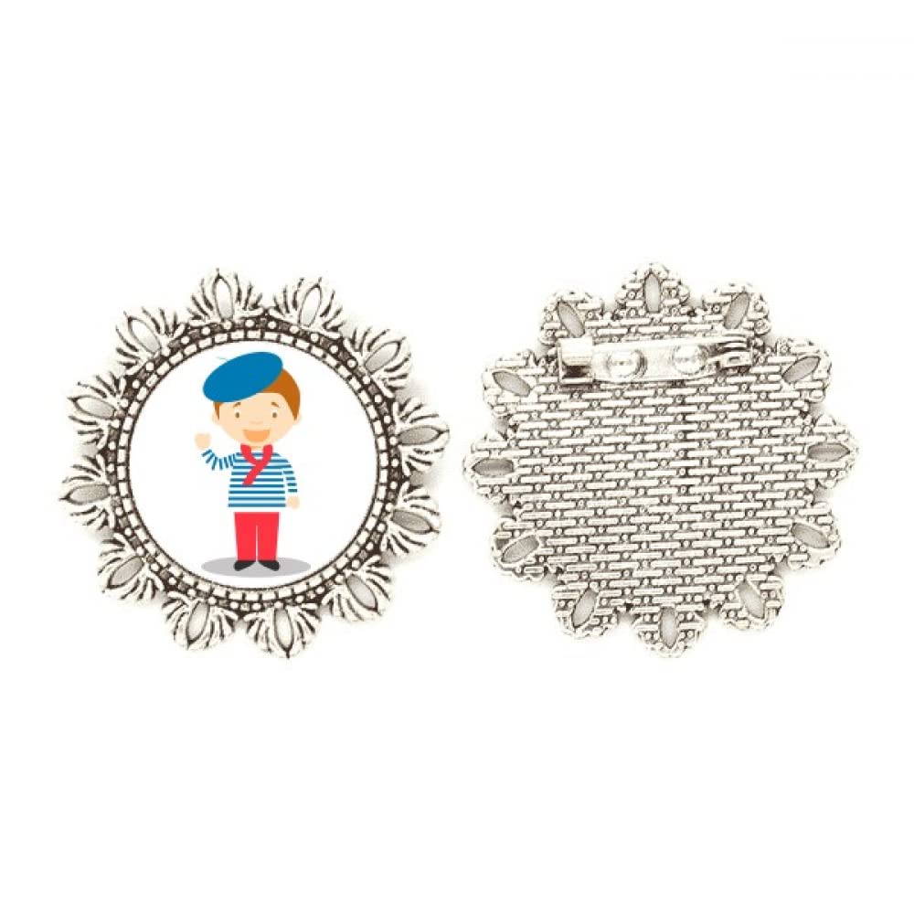 Broche con diseño de flores azul marino un regalo elegante 4