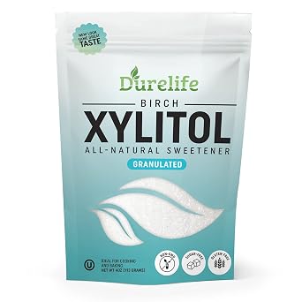DureLife XYLITOL Sugar Substitute 4 OZ Made From 100% Pure Birch Xylitol NON GMO - Gluten Free - Kosher, Sugar alternative, 4OZ SAMPLE SIZE