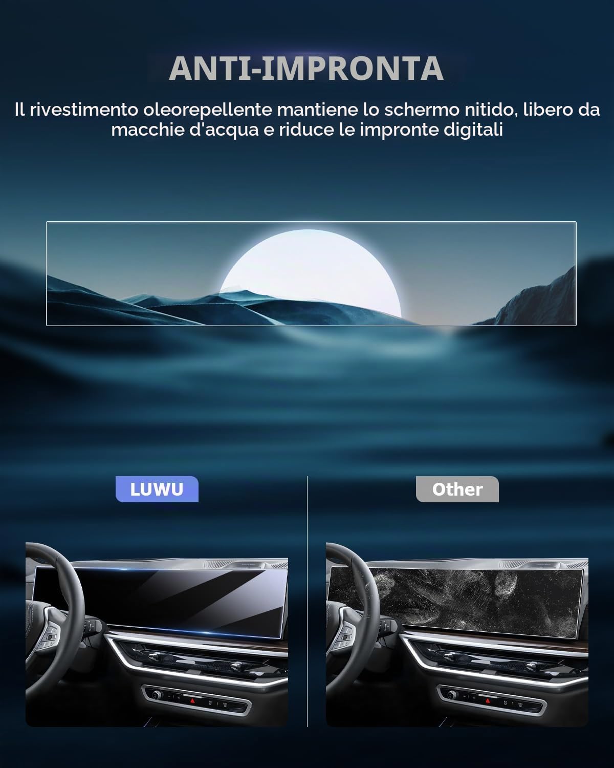 LUWU Compatibile con BMW X5 G05 X6 G06 X7 XM i3 i4 i5 i7 iX 2022 2023 2024 Navigation Pellicola Protettiva Schermo 12,3 Pollici Vetro Tempered Pellicola Protettiva 9H Antigraffio X5 X6 X7 Accessori