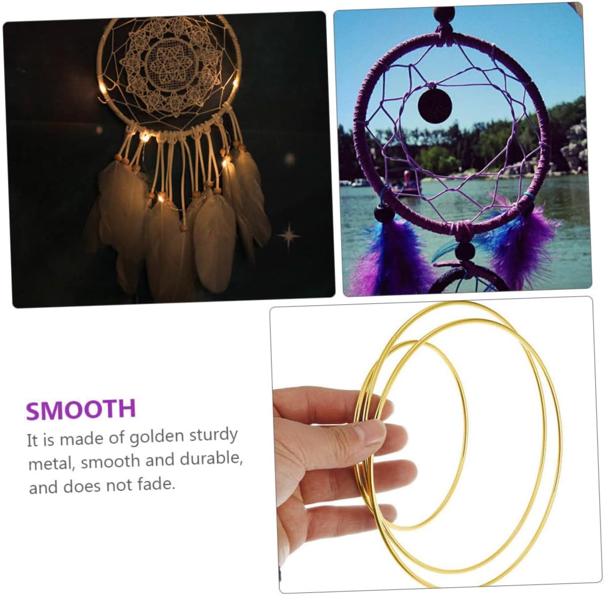 15pcs Metal Dream Catcher Woven Craft Accessories for Wall Hanging Decor Party and Wedding Projects