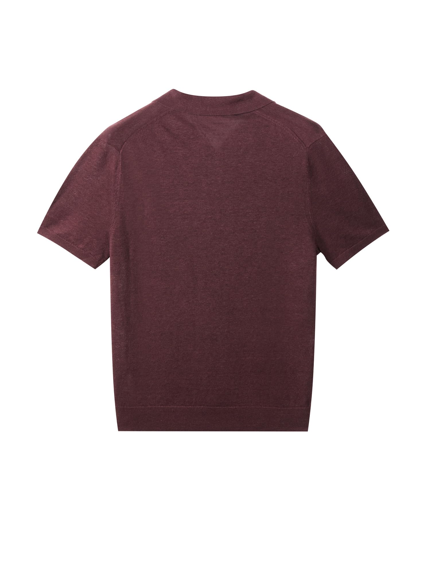 Diana Studio - Polo Senza Bottoni Rasata in Maglia, Uomo, 100% Lino, Maniche Corte, Casual Fit