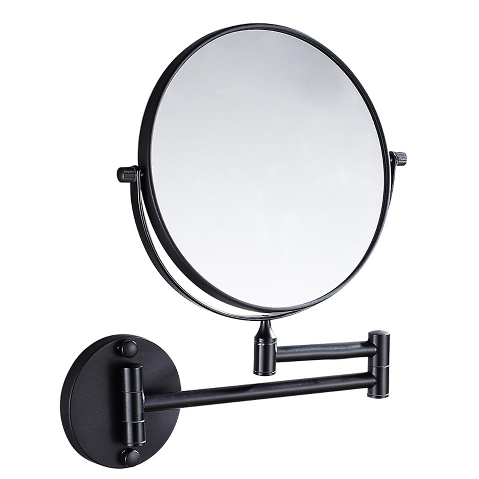 YSOLDA Espejo de Aumento de Doble Cara 1X y 3X, Espejo de tocador Plegable montado en la Pared, Espejos cosméticos Ajustables giratorios, Espejo de Afeitar de Aluminio Espacial para baño,Negro,8inch