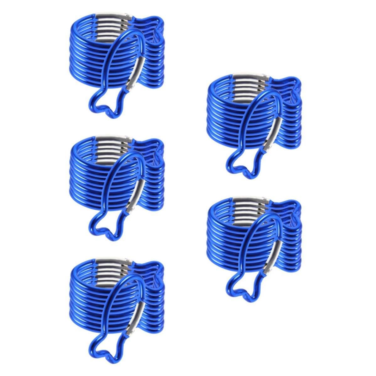 Beavorty 50 Pezzi Moschettone da Arrampicata a Forma di Pesce in Lega di Alluminio Blu, Moschettone Multifunzionale Gancio di Sicurezza per Trekking e Campeggio Outdoor