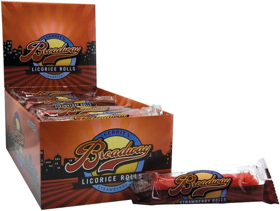 Gerrit's Broadway Licorice Rolls Strawberry 24 Count