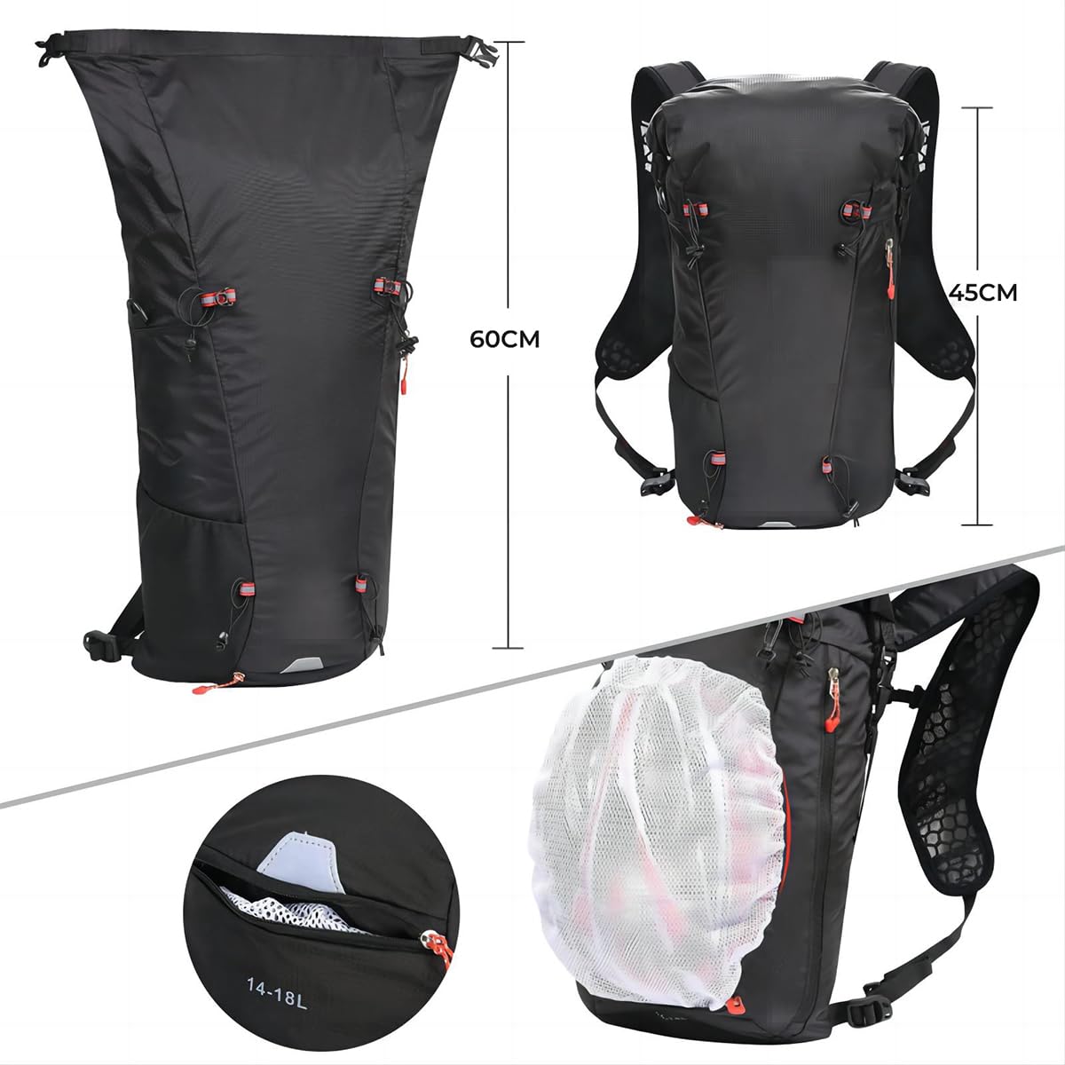 Mochila de hidratación impermeable ligera para senderismo correr ciclismo