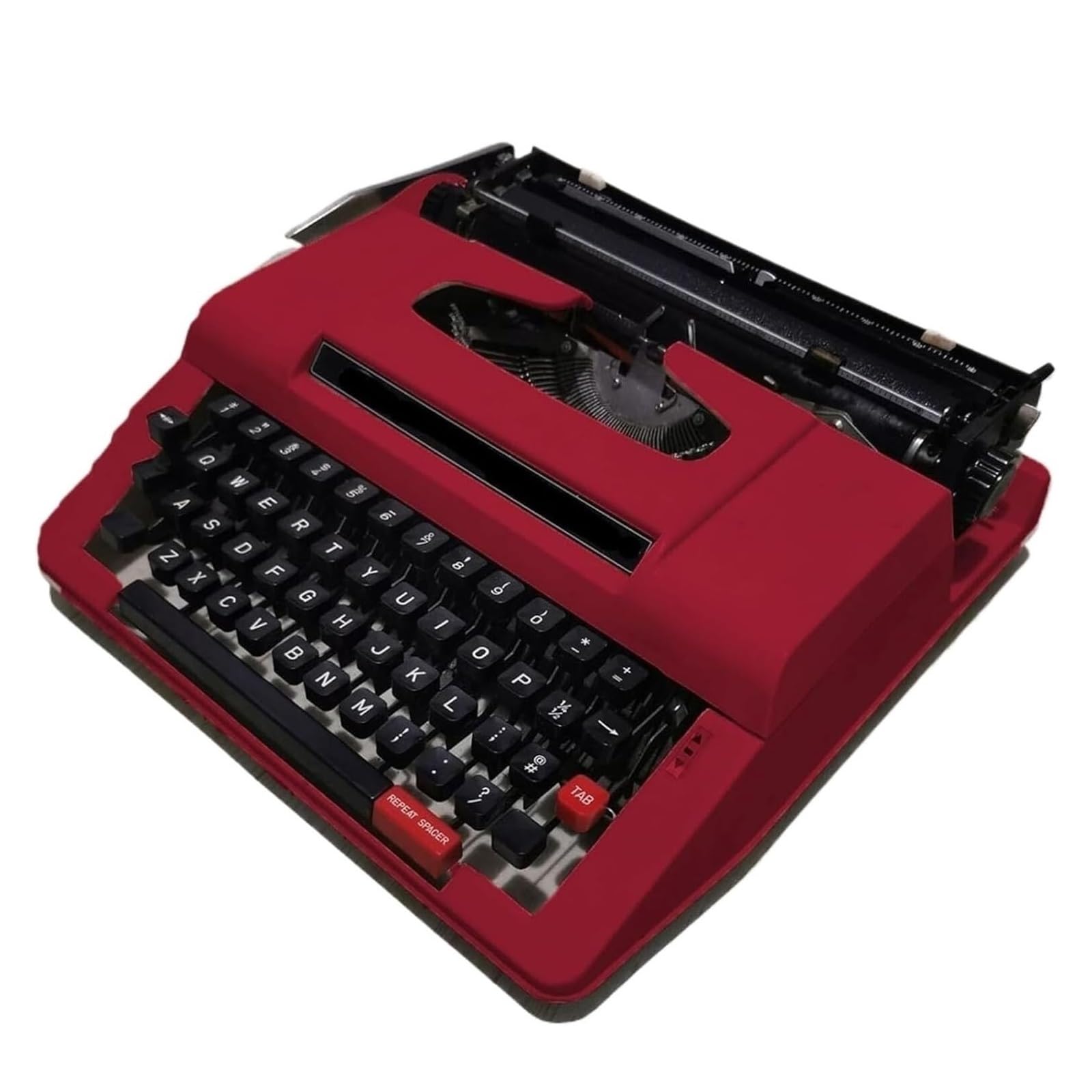 Macchina da scrivere manuale d'epoca completamente meccanica, creazione artigianale retrò, insegnamento dei principi meccanici, esperienza di digitazione immersiva