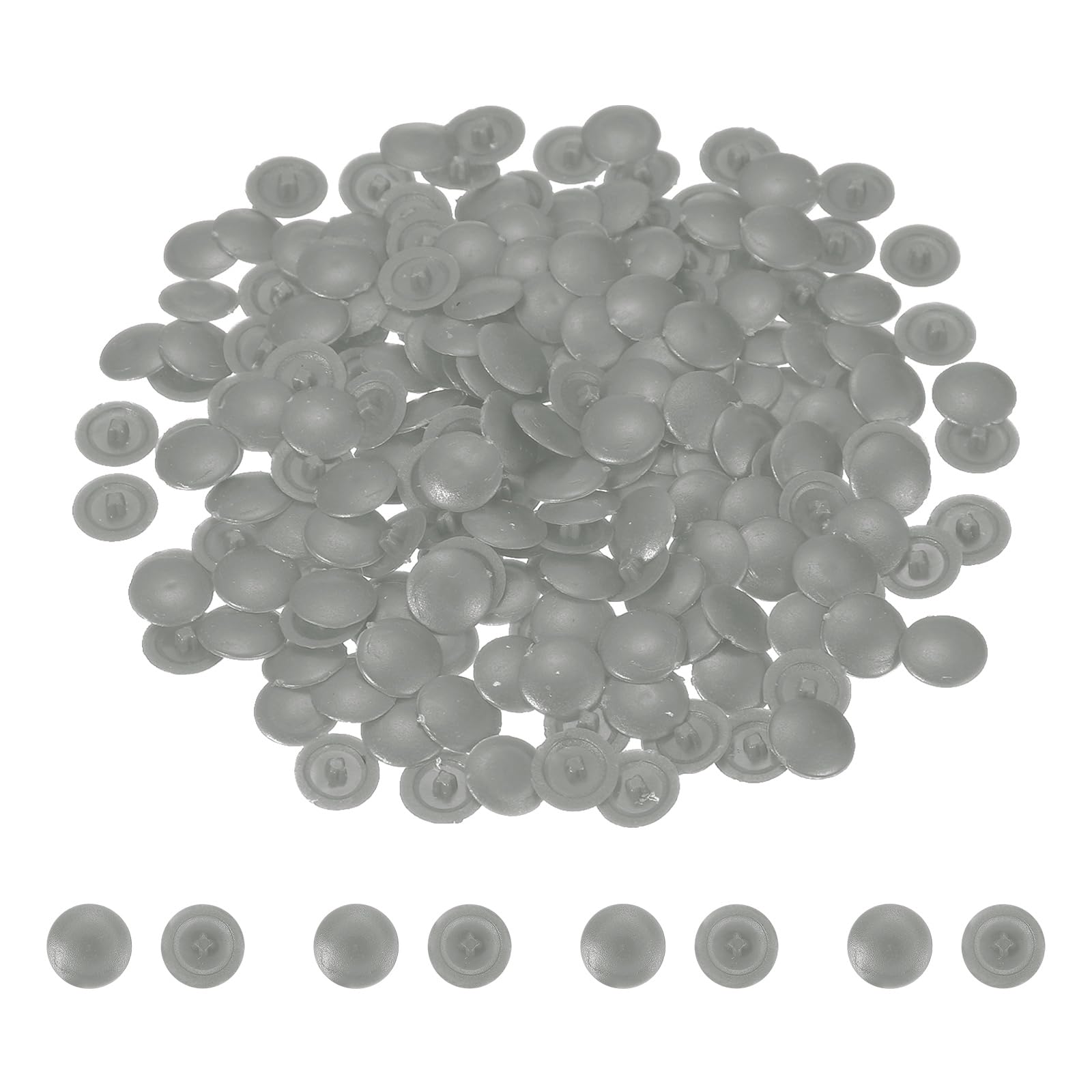 sourcing map 200 Pcs Screw Head Covers, 12mm Plastic Screw Caps Plastic Self-Tapping Caps Hole Covers for Phillips Screws Head for Furniture Cabinet Shelf Decoration, Gray