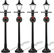 Honoson Christmas Mini Street Light Models Christmas Accessories Miniature Lamp Village Post for Dollhouse Small Street Lamp Garden, Age Over 6 Years(8 Pieces,Novel Style)