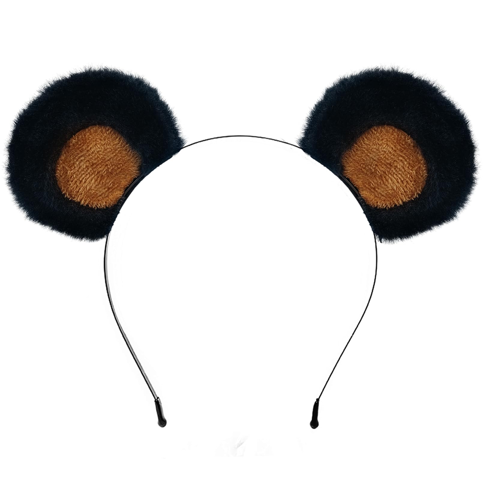 SIOTMERA Bear Ears Headband Black, Cute Care Movable Hairband Adult with Animals Costume, Soft Makeup Head Wear for Washing Face Women Halloween
