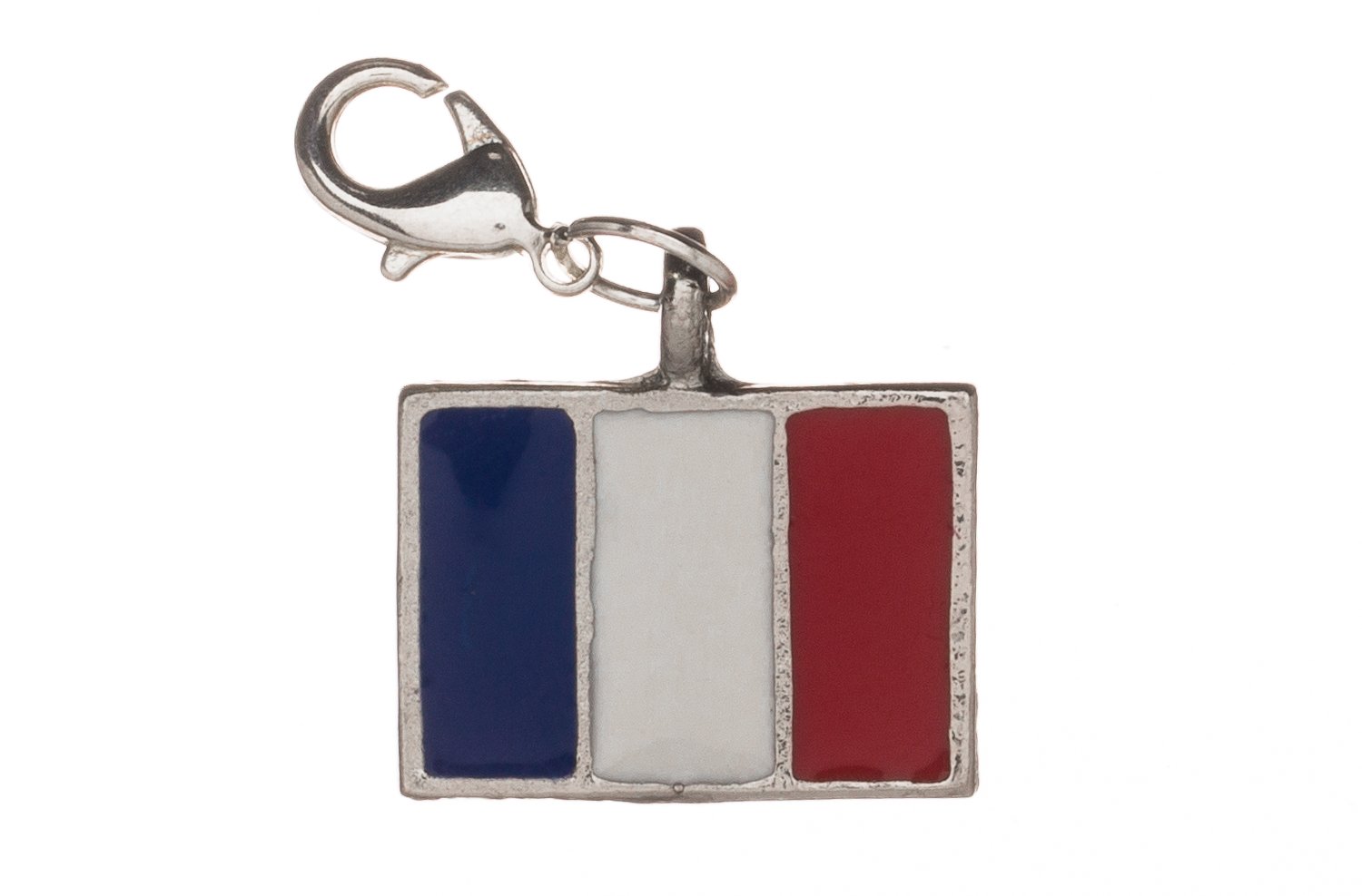 Libby's Market Place France Flag, Le Tricolor, French Flag Clip on Charm in an Organza Bag